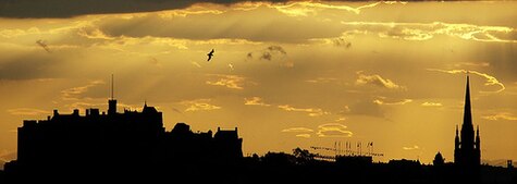 Edinburgh at dusk.