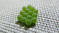 Green insect eggs found on a curtain