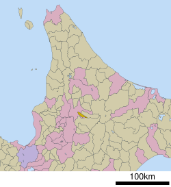Location of Higashikagura in Hokkaido (Kamikawa Subprefecture)