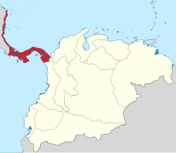 Isthmus Department (red) within Gran Colombia