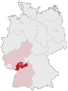 Lage der Region Rhein-Neckar in Deutschland