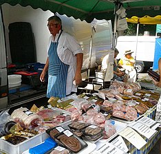 Meat from a farm in Leicestershire at Chiswick Farmers' market