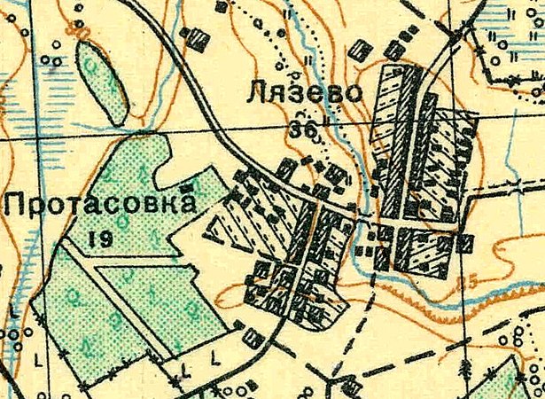 План деревни Лязево. 1931 год