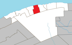 Location within La Haute-Gaspésie RCM.