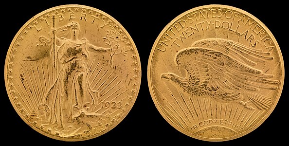 1933 double eagle, by Augustus Saint-Gaudens and the United States Mint