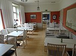 Interiör från Kommendantens Bistro, den nutida caféverksamheten i Kommendanthuset.