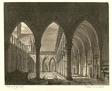 Le cloître, esquisse préparatoire pour le tableau 2 de l'acte III de Robert le Diable (1831).