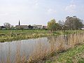 Nuthe, Kirche Saarmund im Hintergrund als „Landmarke“