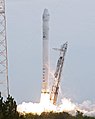 A Falcon 9 v1.0 launches with an uncrewed Dragon spacecraft, 2012