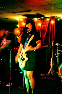 Frontwoman Surojanie "Angie" Sugrim performs at the Asbury Lanes. February 10, 2012.