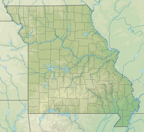 Map showing the location of Current River State Park
