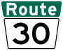 Route 30 marker