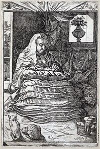 J. C. Vermeyen, Femme tunisienne assise, 1535, eau-forte, Rijksmuseum Amsterdam.