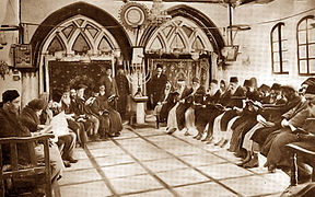 Palestinian Jews in Ben Zakai house of prayer, Jerusalem, 1893