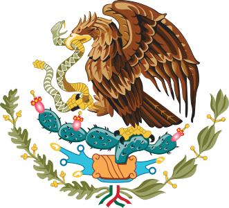 Coat of arms of Mexico, by Juan Gabino (vectorised by AlexCovarrubias; edited by Palosirkka)
