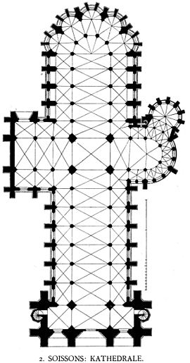 Planta de la catedral de Soissons