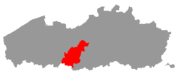 Location of the Denderstreek in Flanders