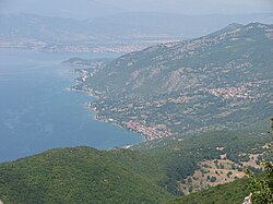 Peštani and surrounding area as seen from Galičica