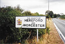 Hereford & Worcester boundary sign