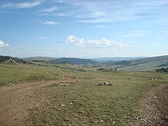 The Mongolian-Manchurian grassland in the Khövsgöl Province, Mongolia.