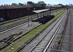 El apeadero Talleres de Liniers, visto desde el puente de la calle Risso Patrón