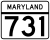 Maryland Route 731 marker