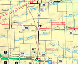 KDOT map of Sheridan County (legend)