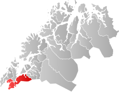 Lage der Kommune in der Provinz Troms