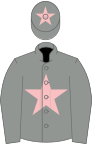 Grey, pink star on body and cap