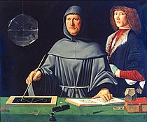 雅各布·德巴爾巴里的《盧卡·帕喬利肖像畫（英语：Portrait of Luca Pacioli）》，99 × 120cm，約作於1495年，1903年購入[16]