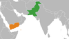 Location map for Pakistan and Yemen.