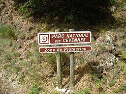 Panneau E33a du parc national des Cévennes.