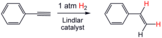 Partial hydrogenation of phenylacetylene using the Lindlar catalyst.