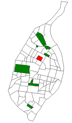 Location (red) of the Ville within St. Louis