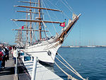 O Sagres ancorado no porto de Mar del Plata, Argentina, em fevereiro de 2010.