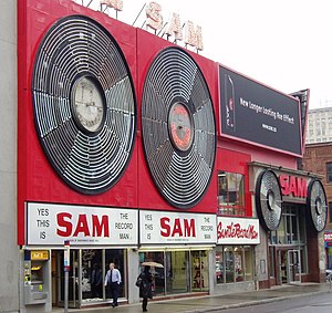Sam's flagship store at the corner of Yonge and Gould Streets.