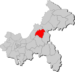 Location of Zhong County in Chongqing