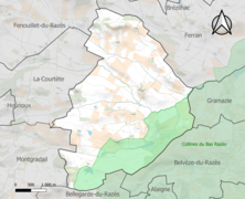 Carte de la ZNIEFF de type 1 localisée sur la commune.