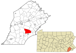 Location in Chester County and the state of Pennsylvania.