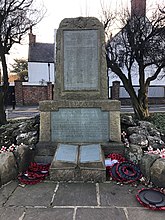 Picture of Cleadon War Memorial, unveiled in 1920, commemorates the 22 men from Cleadon who died during the First World War.