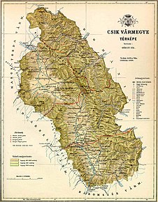 Poziția localității Comitatul Ciuc (Csík)