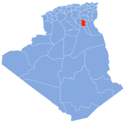 Map of Algeria highlighting El M'Ghair