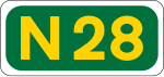 N28 road shield}}