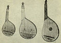 Picollo, Prima and Bass Kharkiv style banduras (1930) made by I. Kruhovyj