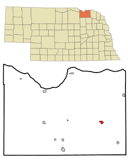 Location of Bloomfield, Nebraska