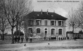 The town hall and boys' school in 1912