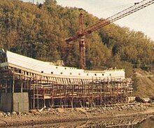 La construction du Pélican en 1991.