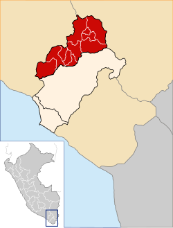 Location of General Sánchez Cerro in the Moquegua Region