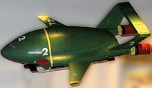 A model of a transporter aircraft with forward-swept wings and twin tail