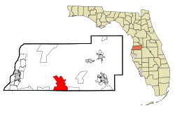 Location in Pasco County and the state of Florida